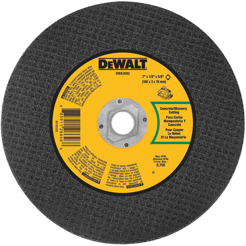 DEWALT Masonry Abrasive Blade, 7 Inch x 1/8 Inch, large image number 1