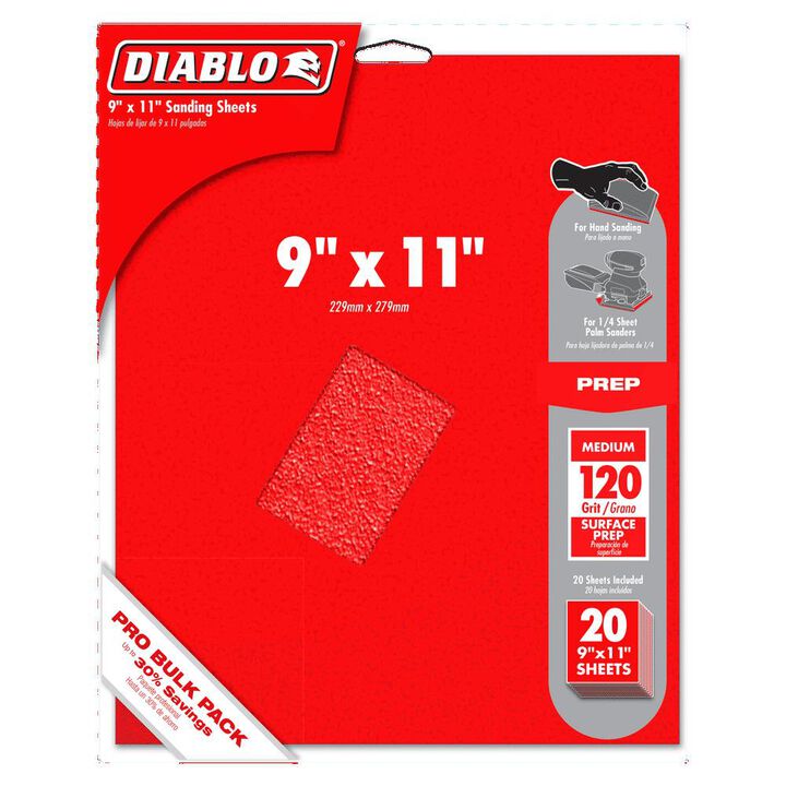 Diablo Tools 9inx11in Sanding Sheets 120 Grit 20pk, large image number 2