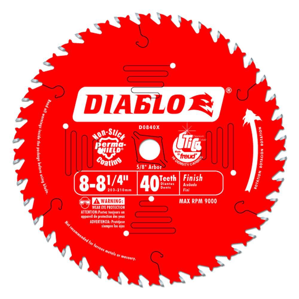Diablo Tools 8-1/4 inch x 40 Tooth ATB Finish Table Saw & Circular Saw Blade with 5/8 inch Diamond Arbor, large image number 1