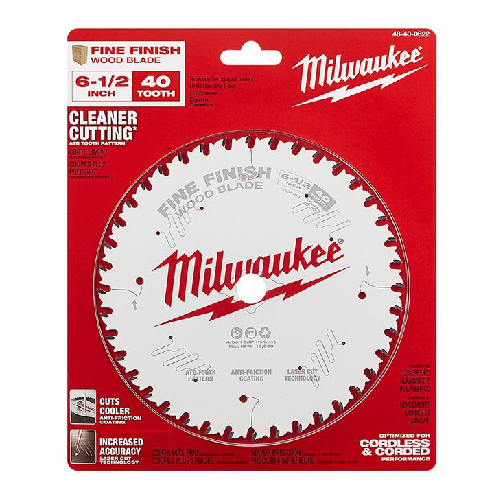 Milwaukee 6-1/2 in. 40T Fine Finish Circular Saw Blade, large image number 5
