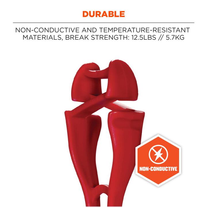Ergodyne Squids 3420 Bulk Swivel Glove Clip Holder Dual Clips Red 100 Pieces, large image number 4