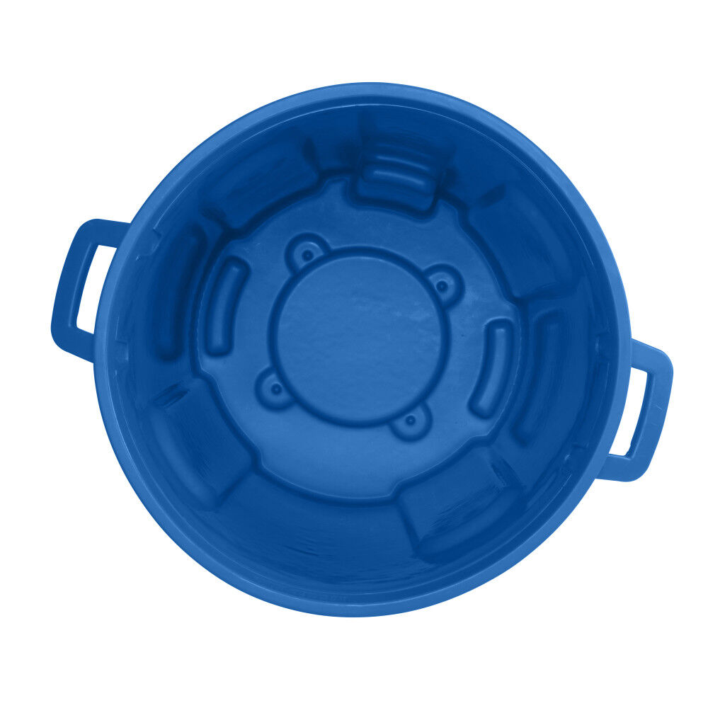Toter 55 Gallon Round Trash Can with Lift Handle Blue, large image number 5