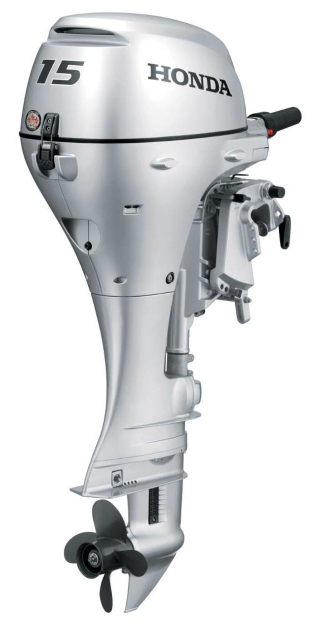 Honda Marine 15 HP 4-Stroke Electric Start Outboard Motor with Throttle Grip, large image number 1