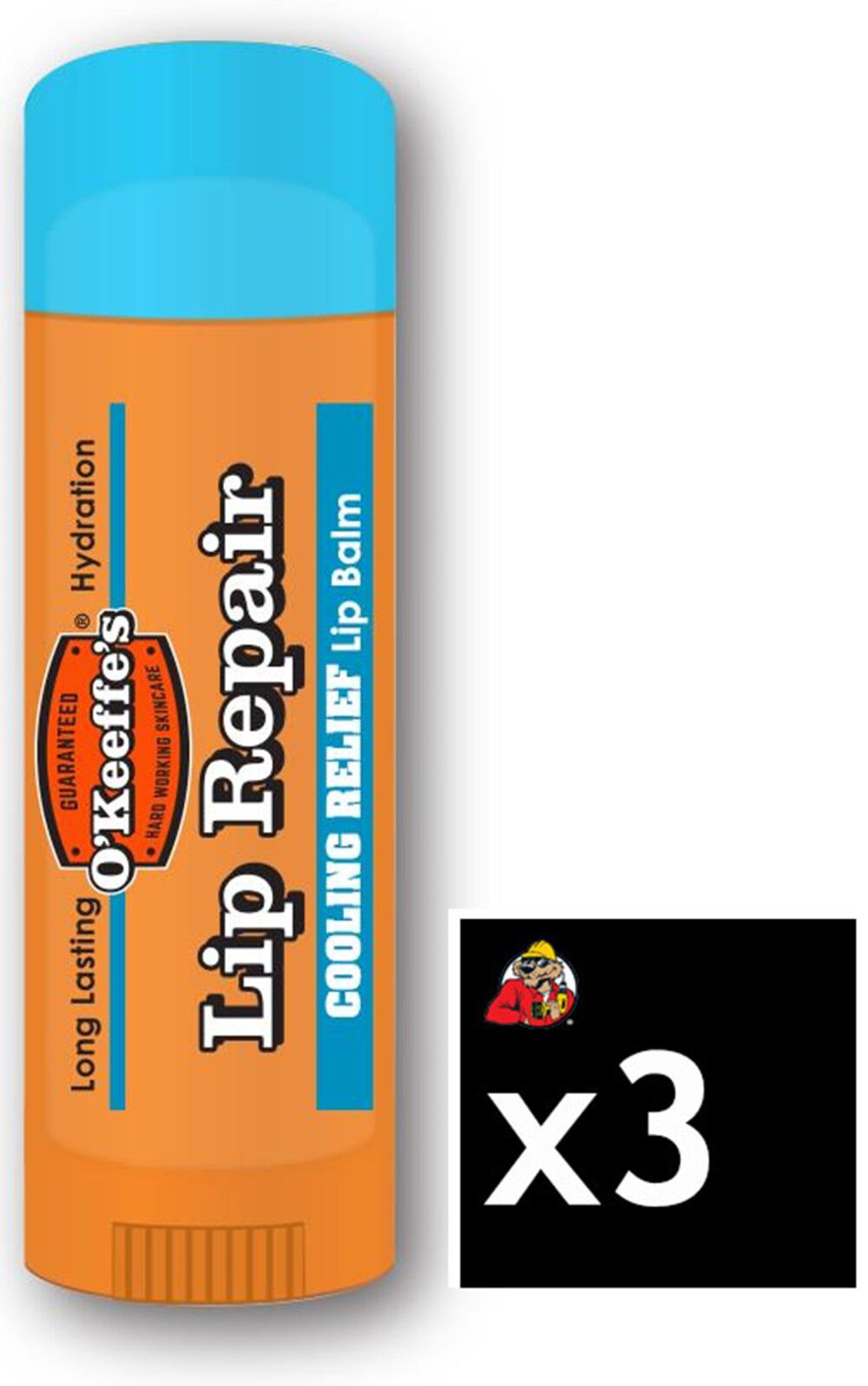 O Keeffes Lip Repair Cooling Relief Lip Balm Pack of 3, large image number 1