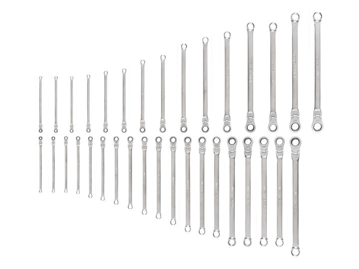 Tekton Fixed/Flex Head Ratcheting Box End Wrenches, (1/4-1 Inch, 6-24 mm)