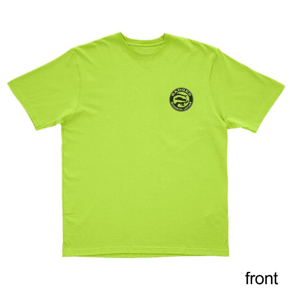 Badger Tool Belts Oversized Cotton T-Shirt, Safety Green, Large, large image number 1