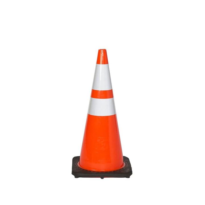 Vizcon Fluorescent Orange 28in TrafFix PVC Cone with Collar, large image number 1