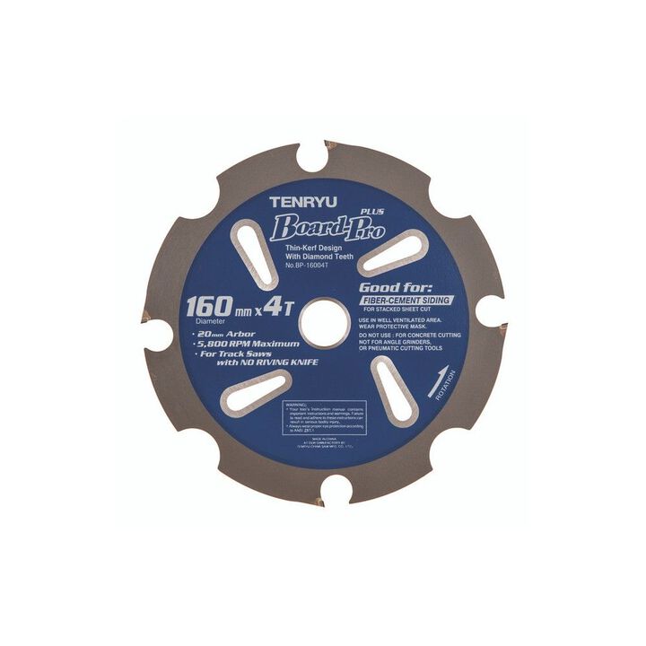 Tenryu Board-Pro Plus 160 mm x 4T PCD Tipped Saw Blade with Riving Knife, large image number 1