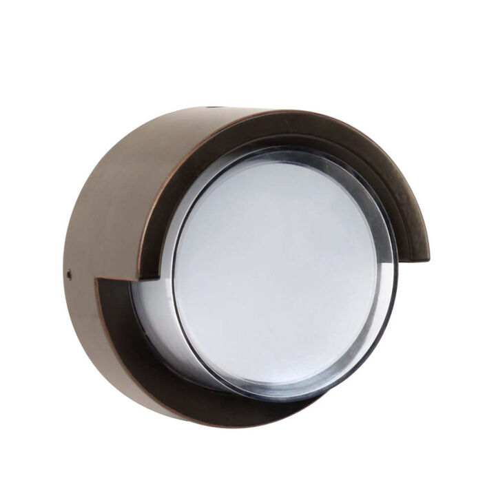 Feit Electric 5-1/10 Inch 8W 560 Lumens Round Dusk to Dawn Wall Light Bronze