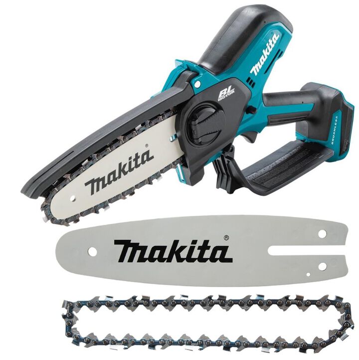 Makita 18V LXT Lithium-Ion Brushless Cordless 6 Inch Pruning Saw (Bare Tool) with Replacement Guide Bar & Saw Chain Bundle