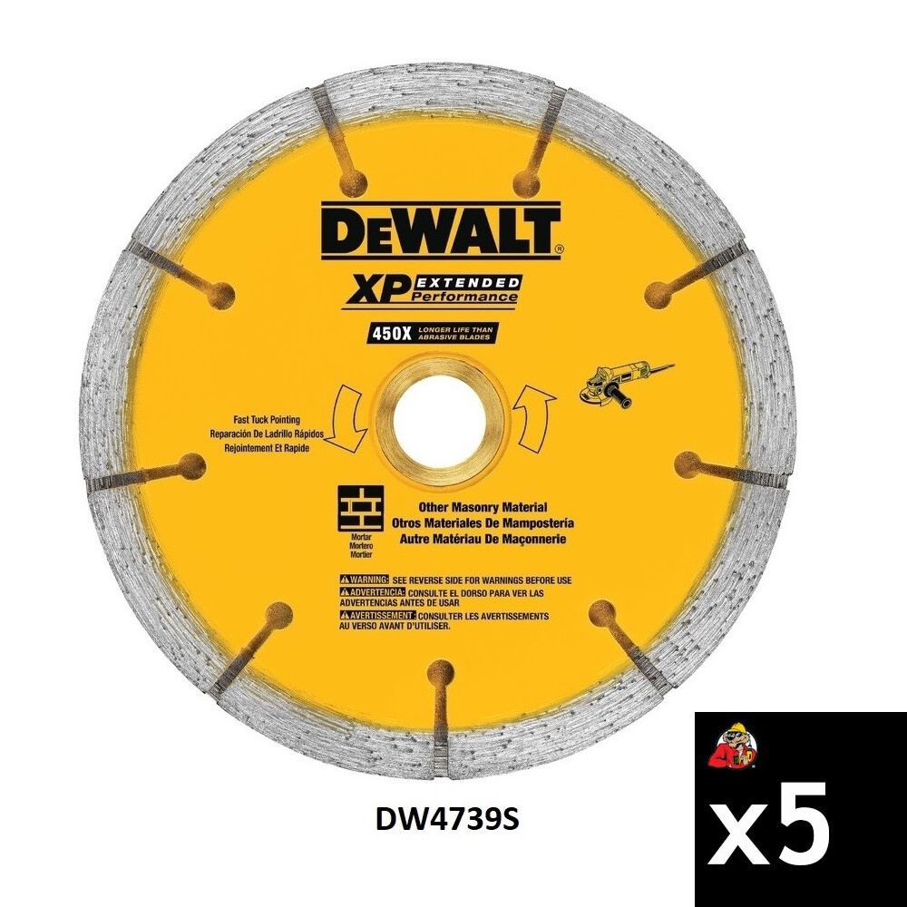 DEWALT 6 Inch x 0.25 Inch XP Sandwich Tuck Point Blade Bundle, 5 Pieces, large image number 2
