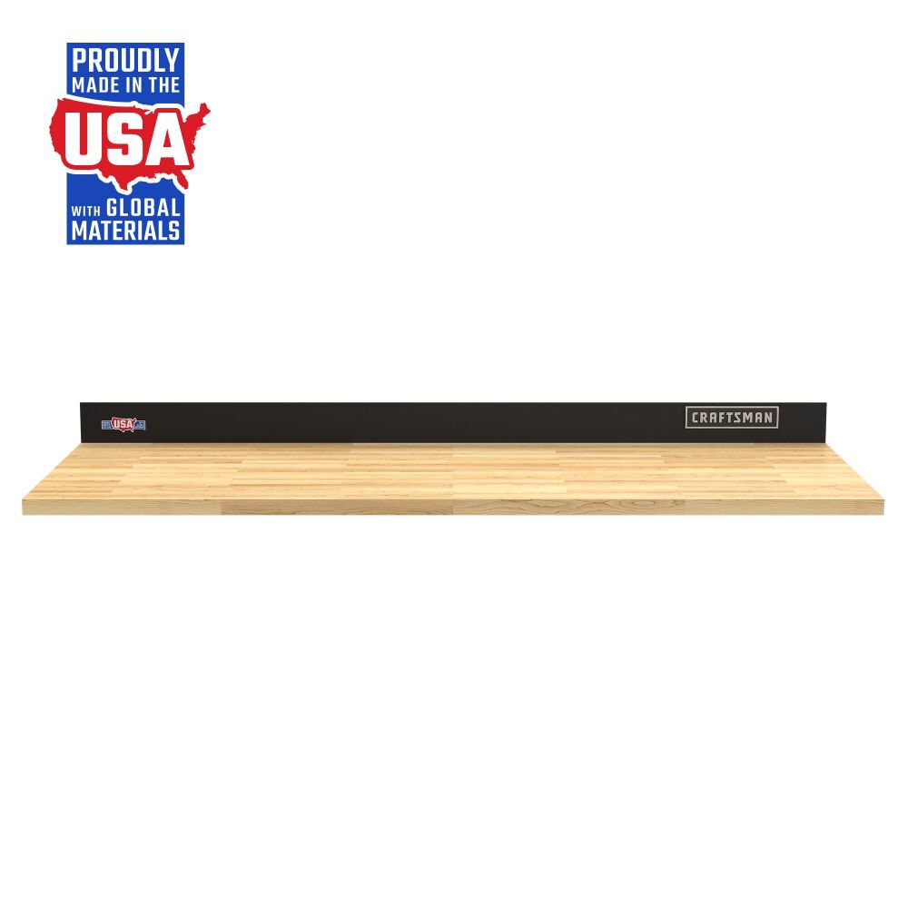 CRAFTSMAN 54 Inch Wide, Wood Top Work Surface with Steel Back Splash, large image number 2