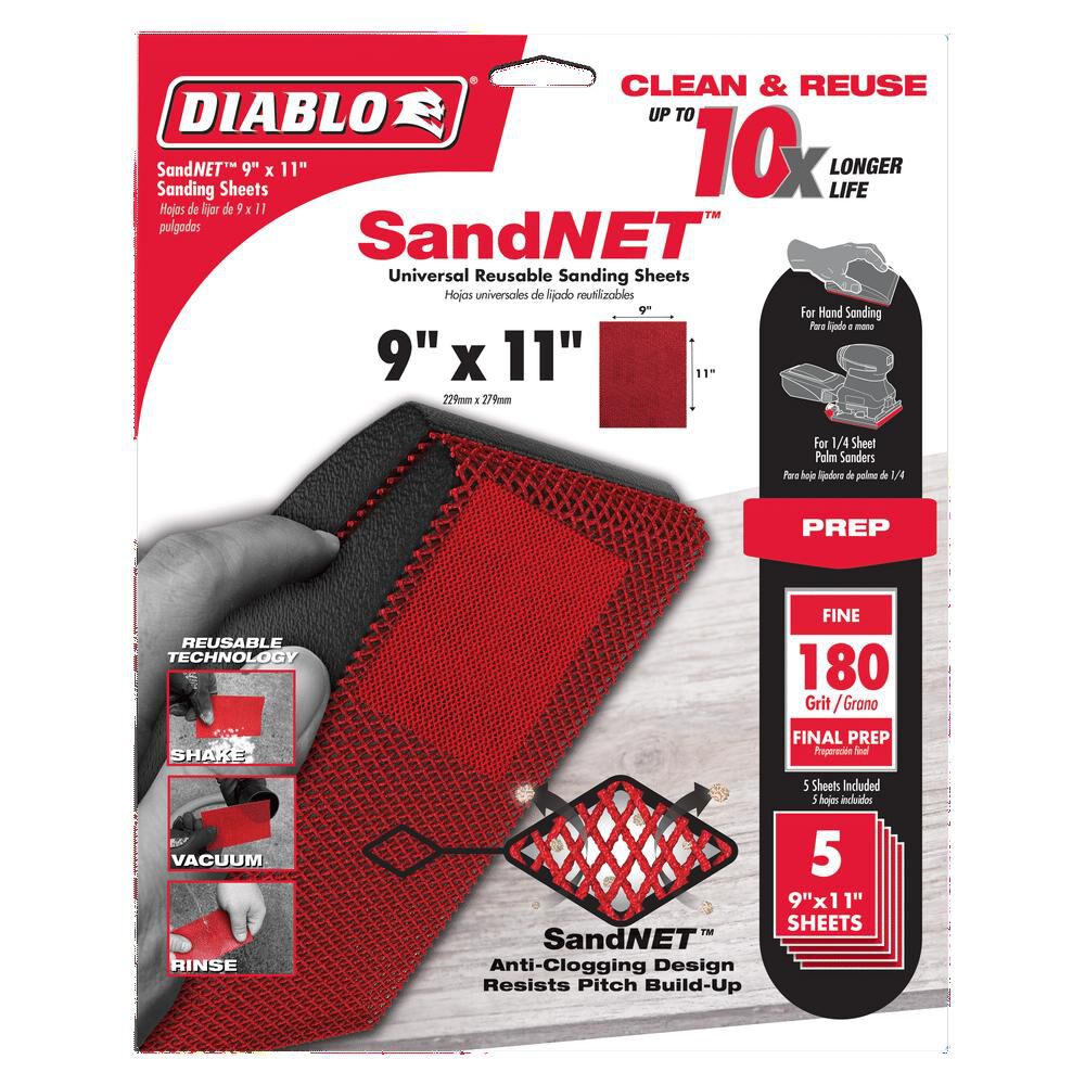 Diablo Tools SandNET Sanding Sheets 9in x 11in 180 Grit Universal Reusable, large image number 3
