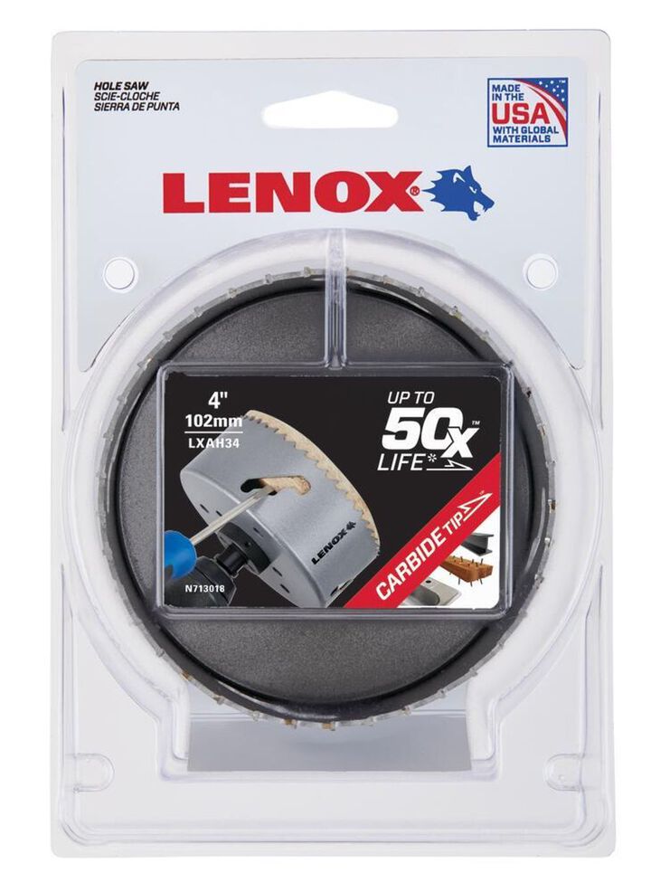 Lenox Hole Saw Carbide Tipped 4in 102mm, large image number 1