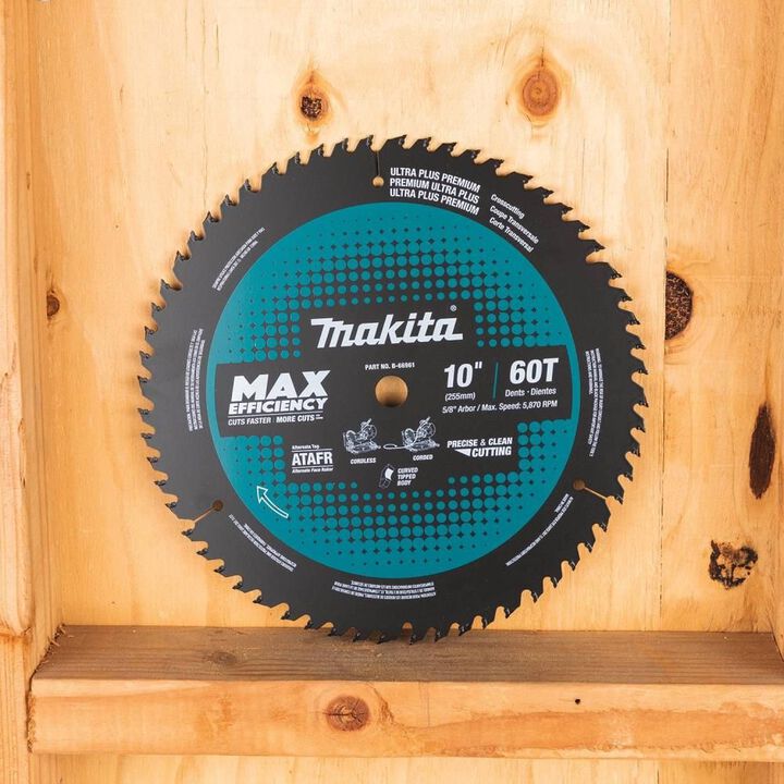 Makita 10in 60T Carbide-Tipped Max Efficiency Miter Saw Blade, large image number 12