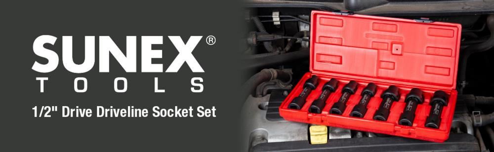 Sunex 7 pc. 1/2 In. Drive 12 Pt. SAE Driveline Limited Clearance Impact Socket Set, large image number 6