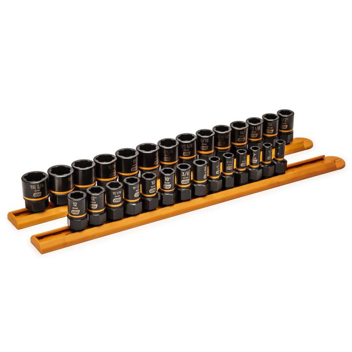GEARWRENCH 28 Pc 1/4 In. & 3/8 In. Drive Bolt biter Impact Extraction Socket Set