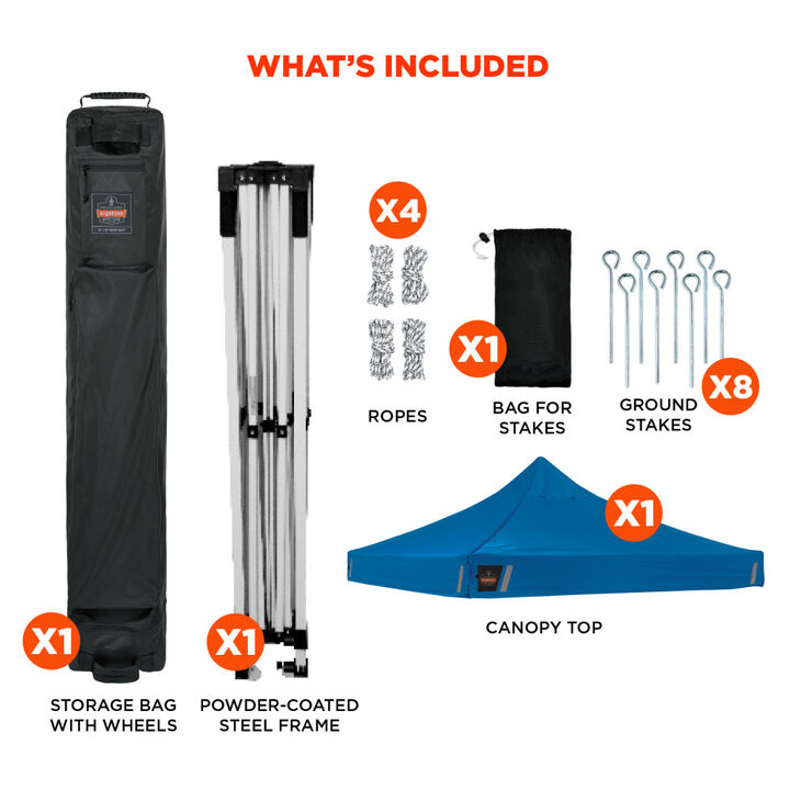 Ergodyne 10 Ft x 10 Ft Heavy Duty Pop-Up Tent Blue, large image number 6