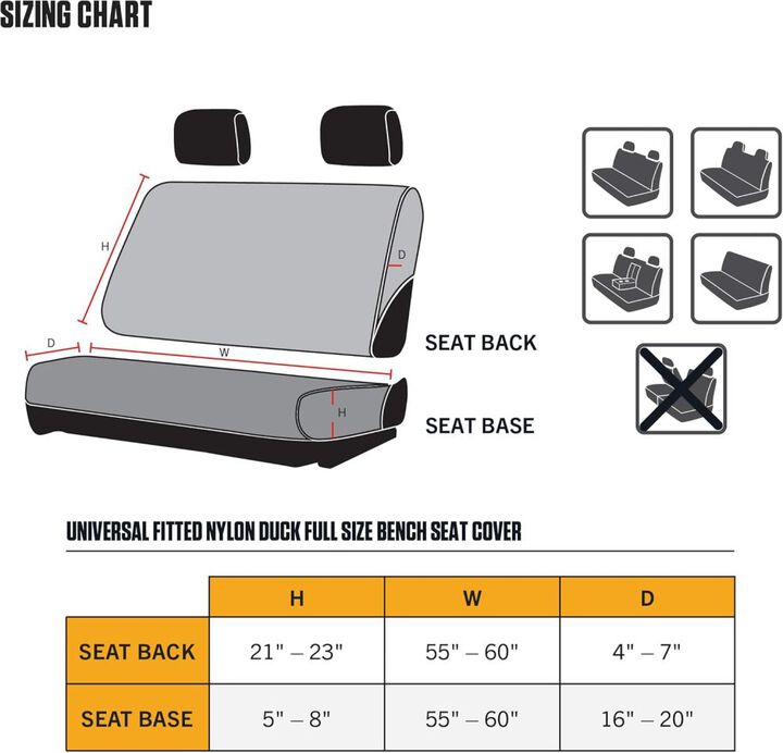 Carhartt Full-Size Bench Seat Cover, One Size, Black, large image number 4