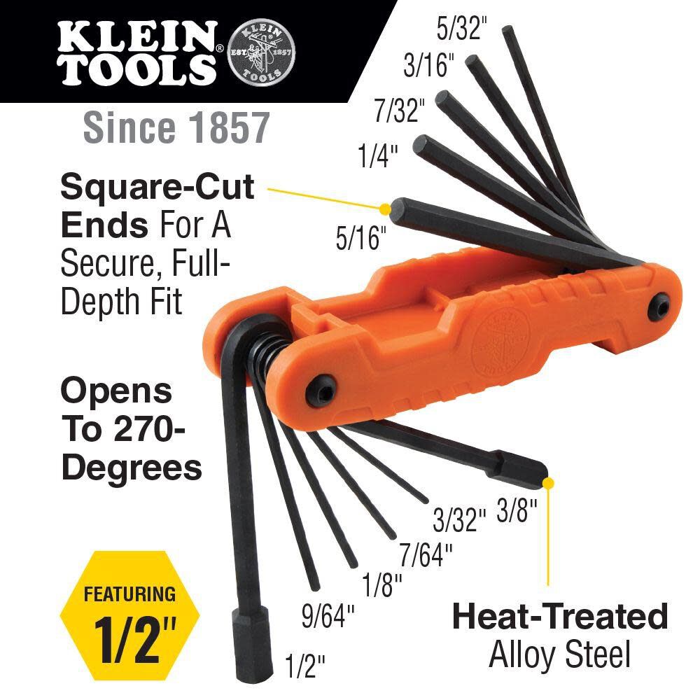 Klein Tools Pro Folding Hex Key Set, large image number 2