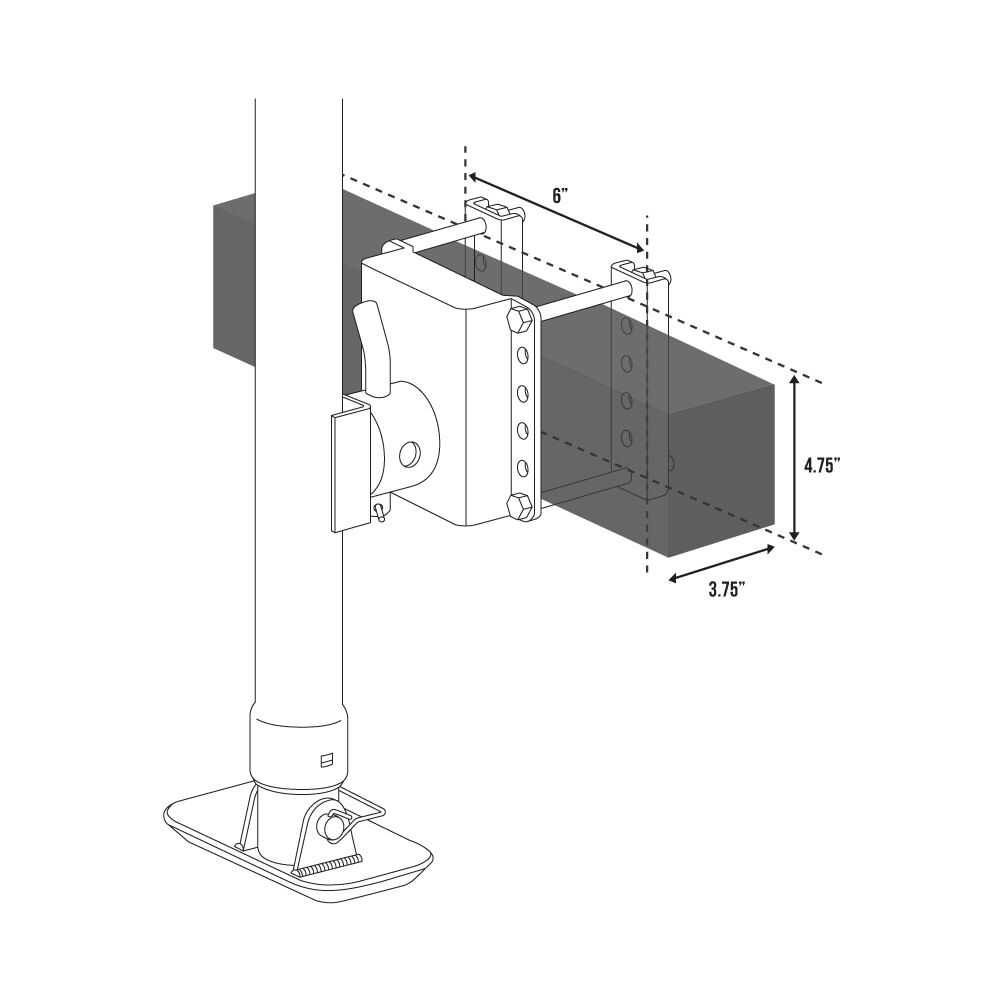 Trailer Valet JX 5000 lbs Side Mounted Drill Jack 14in Travel, large image number 3