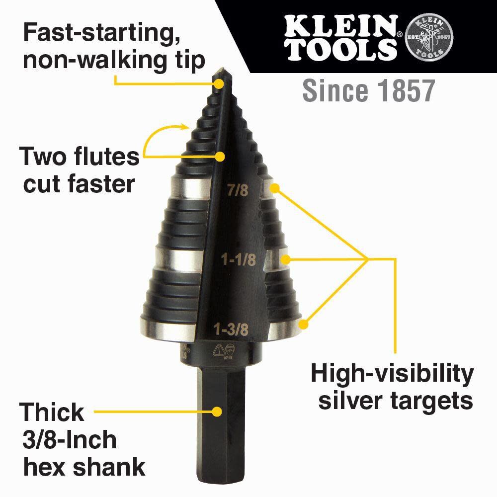 Klein Tools Step Drill Bit #3 Double-Fluted, large image number 2