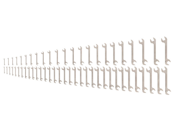 Tekton Angle Head Open End Wrench Set, 56 Piece (1/41-1/2 Inch, 638 mm)