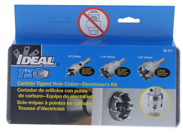 Ideal Industries TKO Carbide Tipped Hole Cutter 4 piece Kit, large image number 2