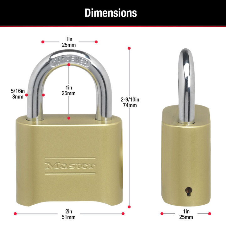 Master Lock 2 Inch Solid Body 4-Digit Locking Combination Padlock, large image number 1