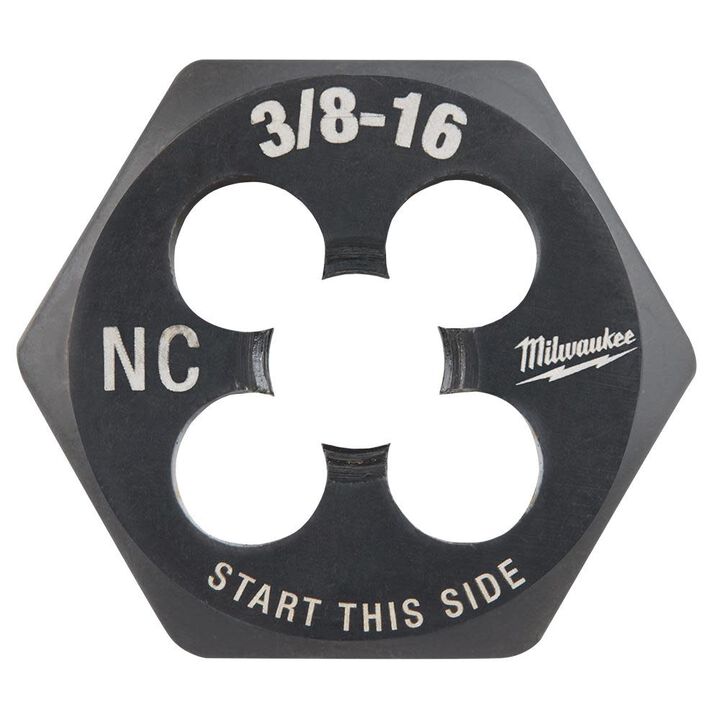 Milwaukee 3/8 in -16 NC 1-Inch Hex Threading Die