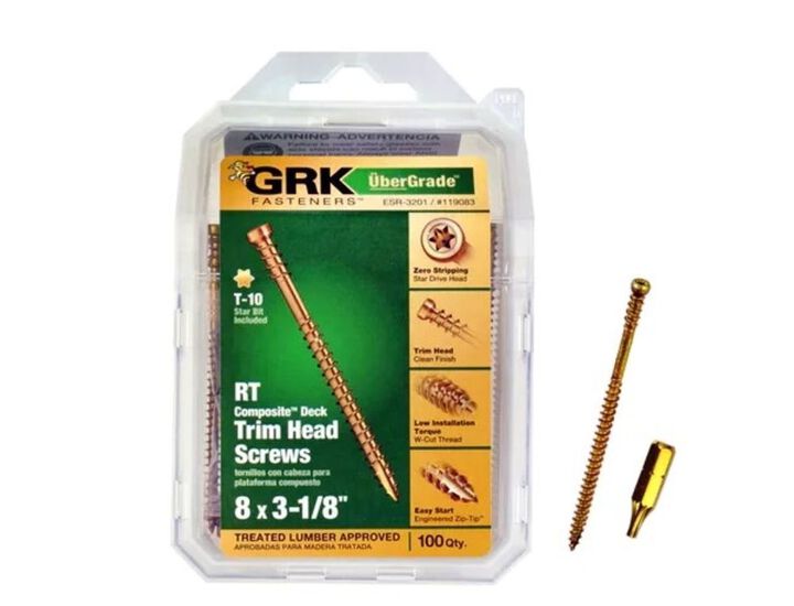 GRK Fasteners RT Composite Deck Trim Screws #8 x 3 1/8in 100qty