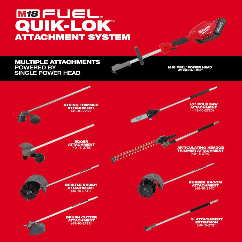 Milwaukee M18 FUEL QUIK-LOK Rubber Broom Attachment Reconditioned, large image number 2