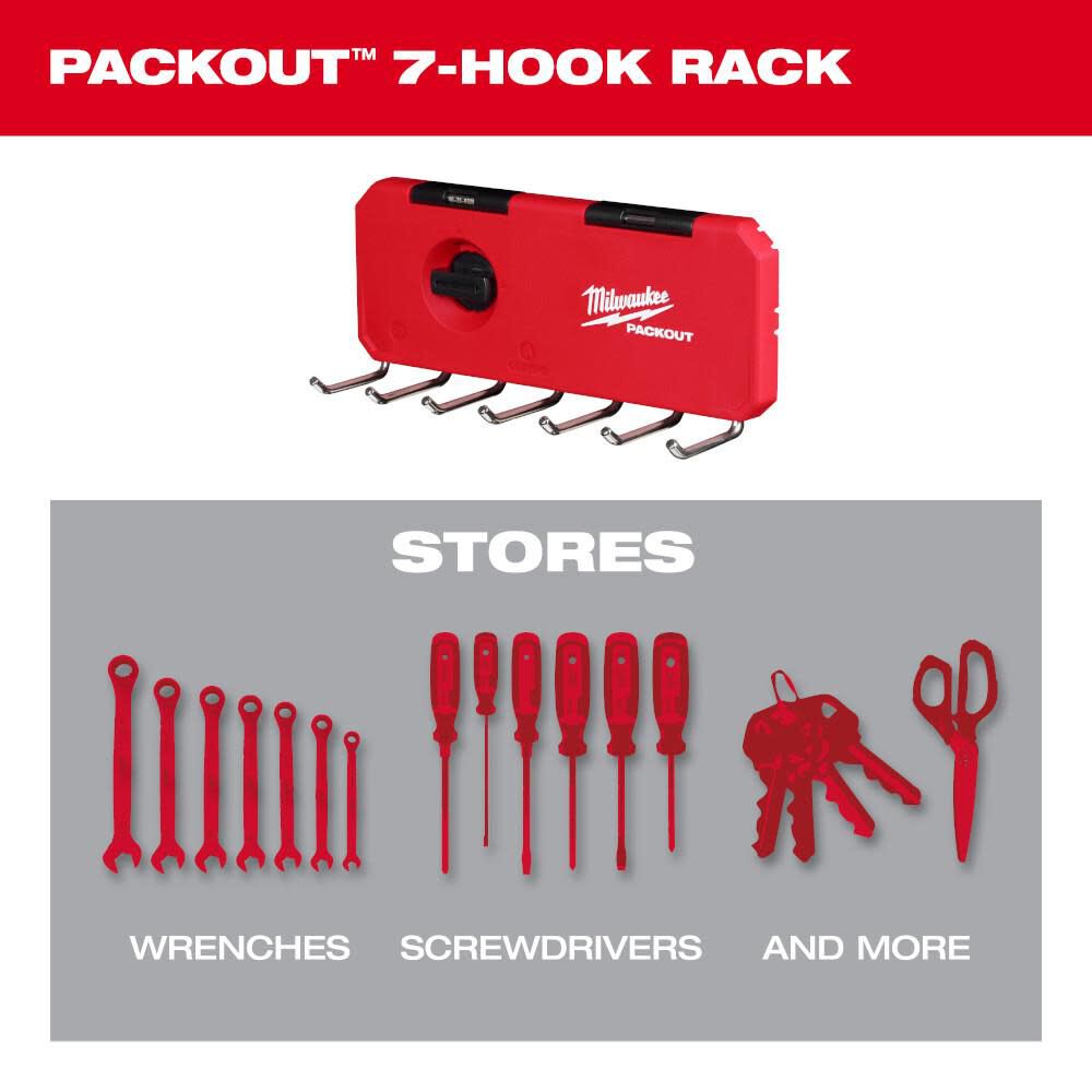 Milwaukee PACKOUT 7 Hook Rack, large image number 3