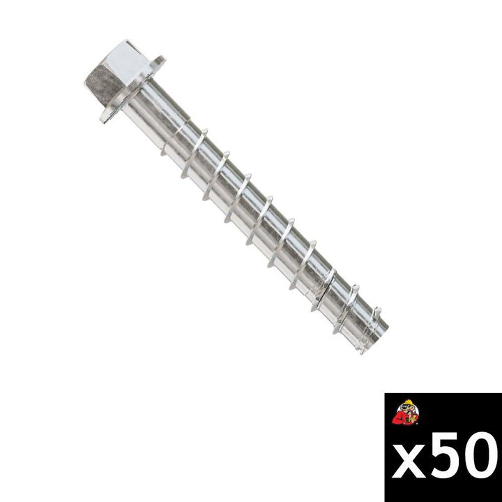Simpson Strong-Tie 3/8 Inch x 3 Inch 304 Stainless Steel Heavy-Duty Screw Anchor 50 Pieces