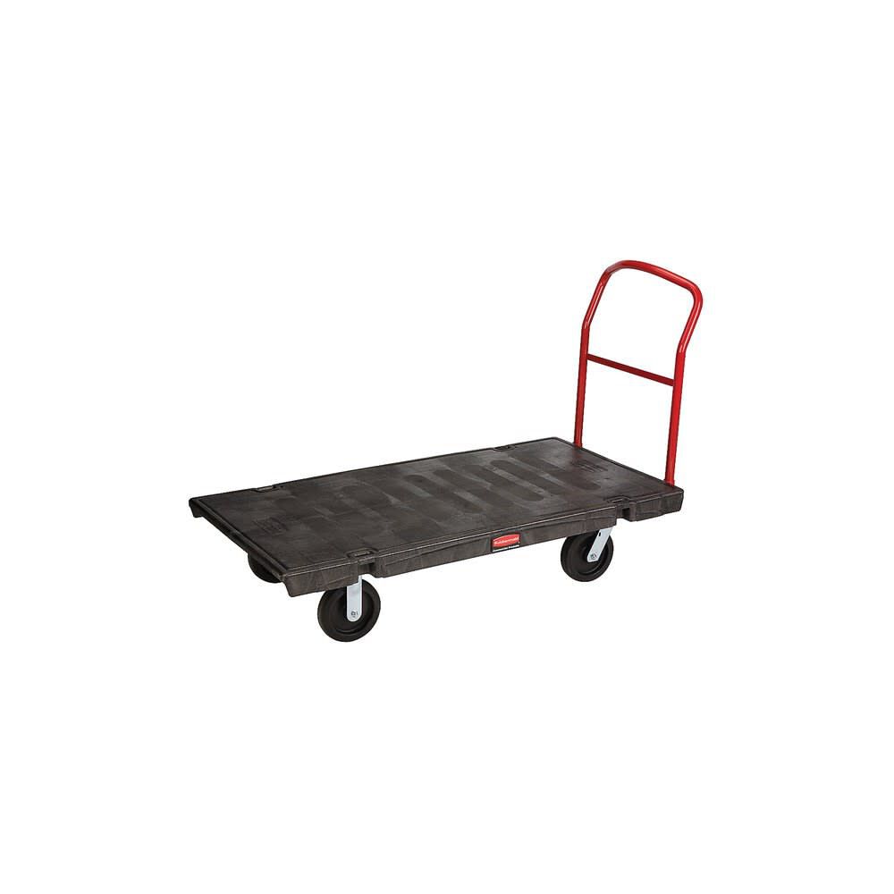 Rubbermaid 2000 Lbs Black Heavy-Duty Platform Truck with 8in TPR Caster, large image number 1