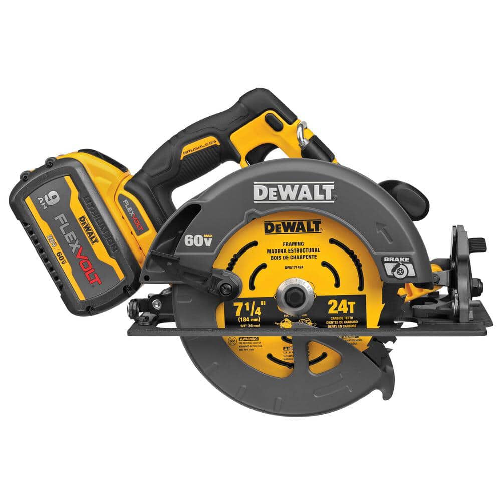DEWALT 60V MAX 7-1/4 Inch Cordless Saw & 20/60V MAX Li-Ion Battery Bundle, large image number 4