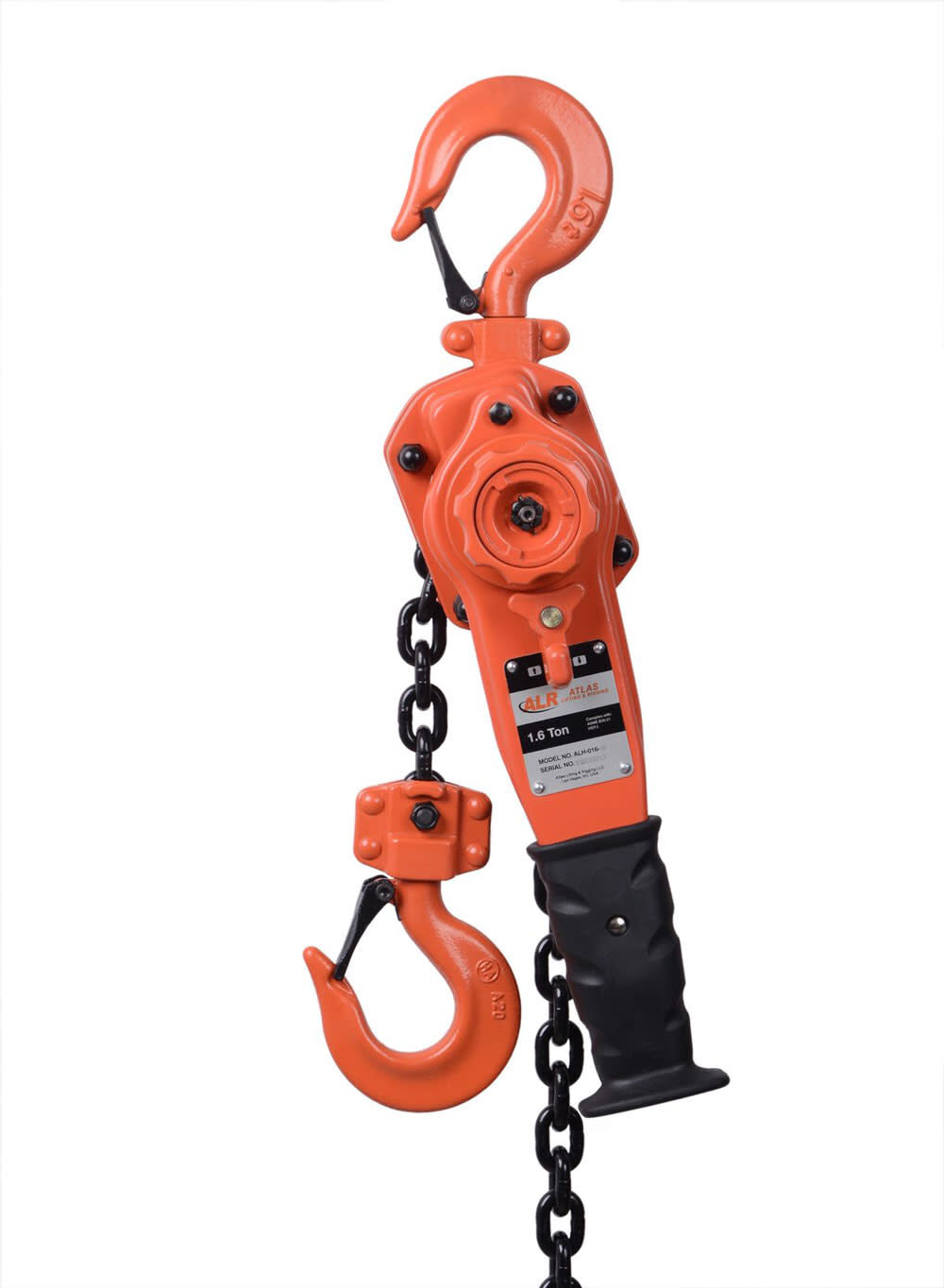 Atlas Lifting and Rigging ALH 1-1/2 Ton Lever Chain Hoist 20 Ft. Chain Ship Hook, large image number 1