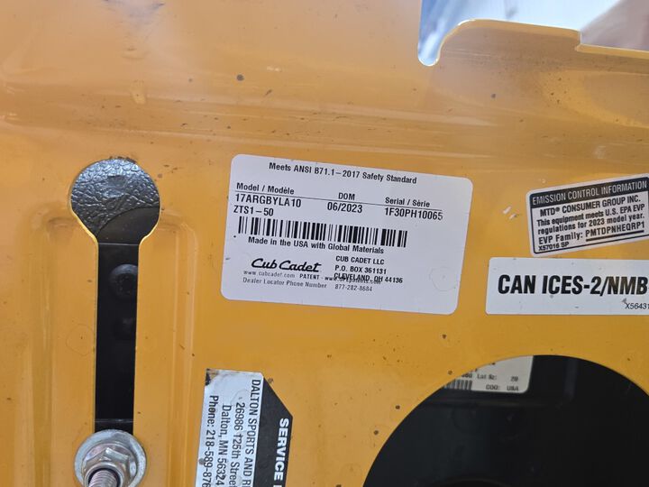 Cub Cadet Ultima ZTS1 50 Inch 23HP Mower Used 2023, large image number 11