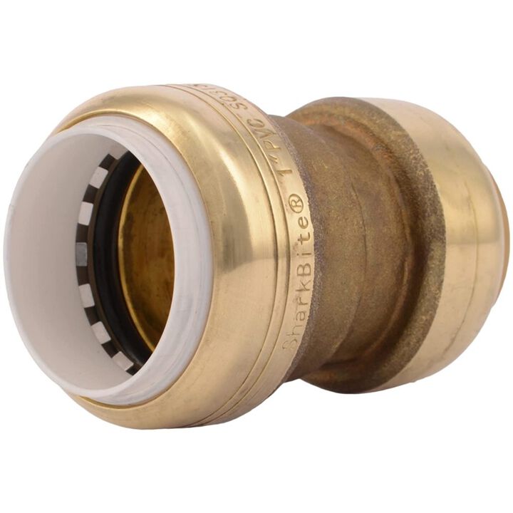 Sharkbite 1in CTS x 1in PVC Brass Transition Coupling