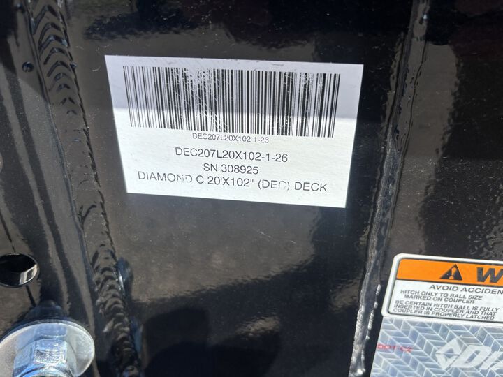 Diamond C DEC 20 Ft x 8-1/2 Ft Deck-Over Tandem Axle Equipment Trailer, large image number 5