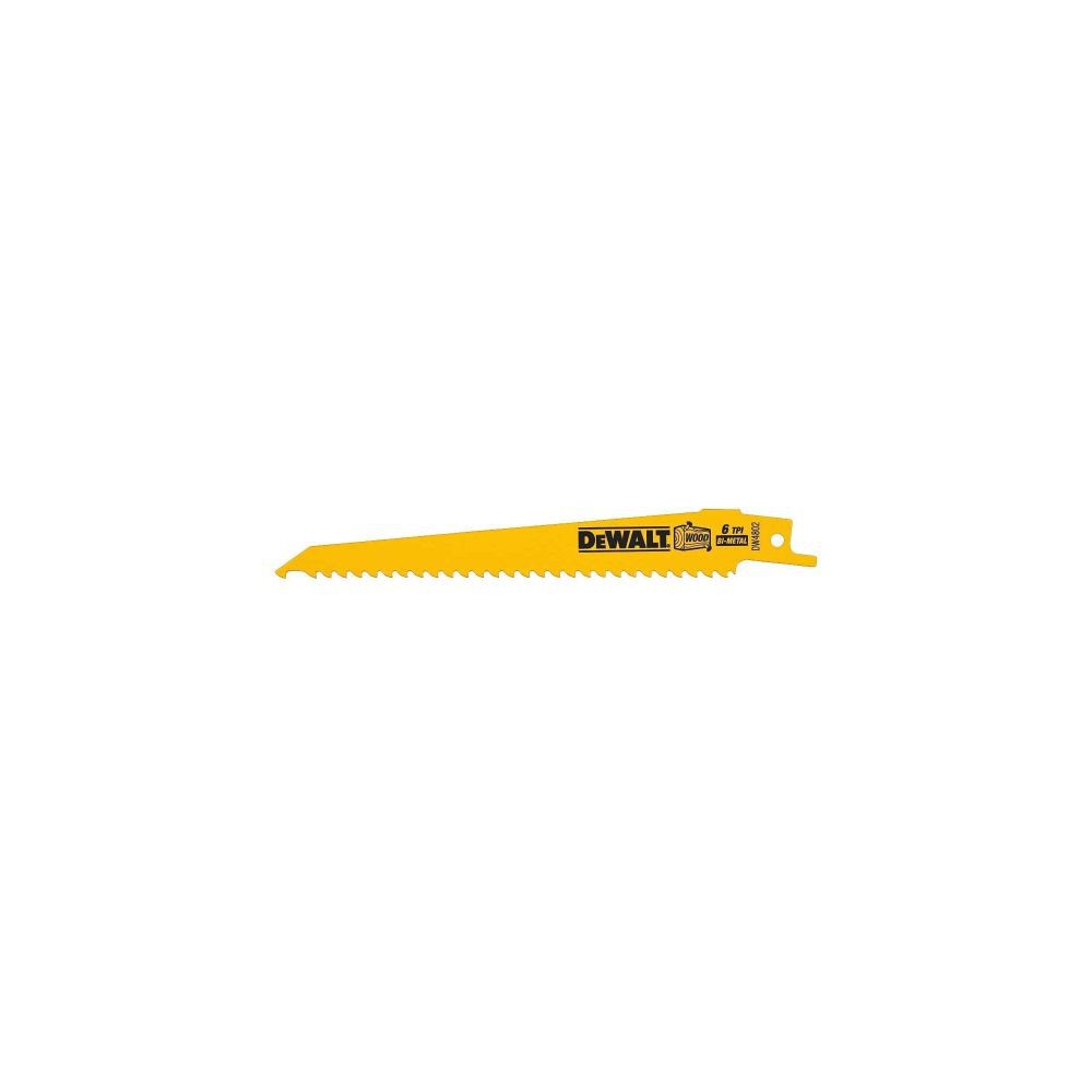 DEWALT 6 Inch 6TPI Bi-Metal Recip Blade -5 Pk, large image number 3