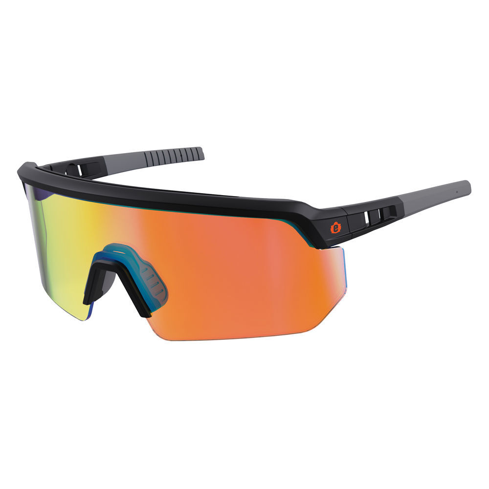Ergodyne AEGIR-AFASM Safety Glasses, Matte Black Frame, Orange Mirror Lens, large image number 9
