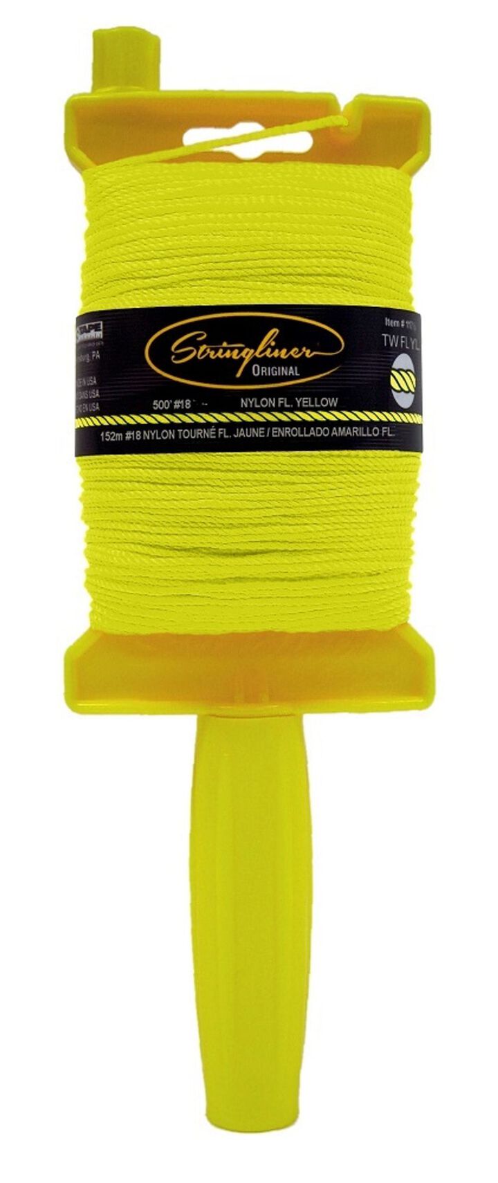 Stringliner Original Twisted Fluorescent Yellow 500 ft with Reel