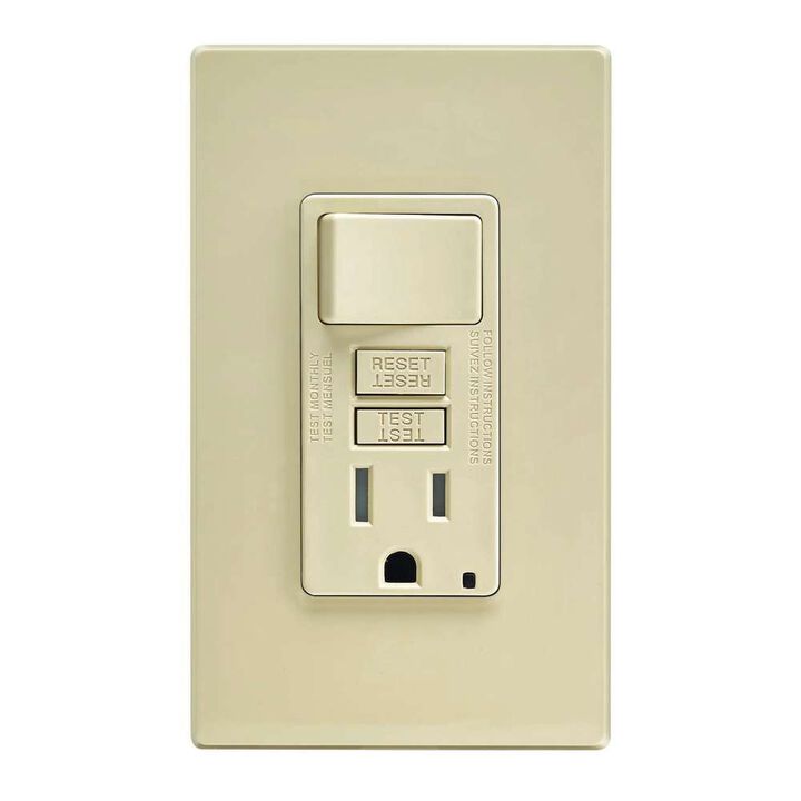 Leviton SmartlockPro GFCI Outlet 15A 125V Ivory NEMA 5-15R