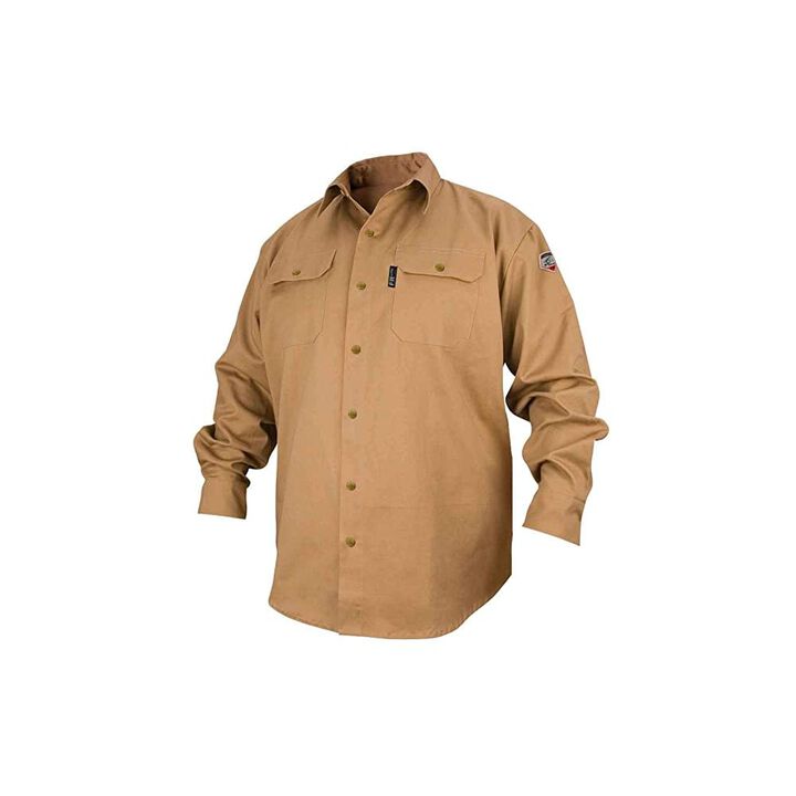 Black Stallion 7oz Khaki FR Cotton Work Shirt 3X