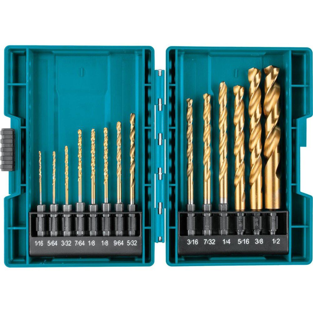 Makita Impact GOLD 14 Pc. Titanium Drill Bit Set 1/4in Hex Shank, large image number 1