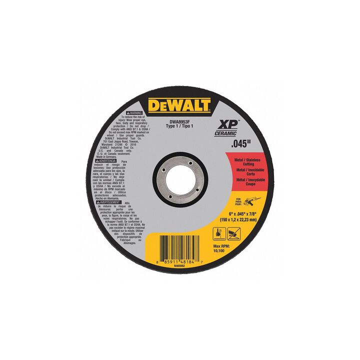 DEWALT 6 x .045 x 7/8 T1 XP CER Cut-Off Wheel, large image number 1