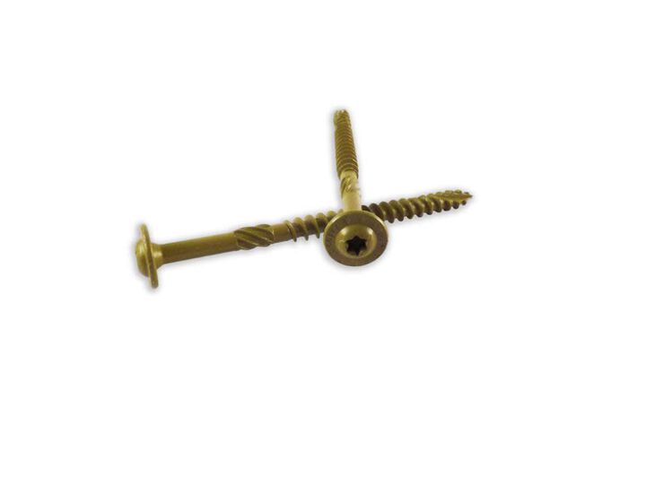 Woodpro 1/4 x2 in. 1500 Hour PPG Golden E-Coat Washer Head Screws