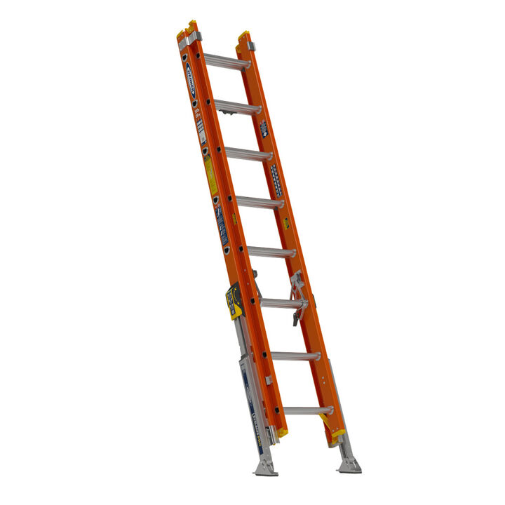 Werner 16 Ft. Type IA Fiberglass D-Rung Extension Ladder with Werner LevelSafe Pro Leveler