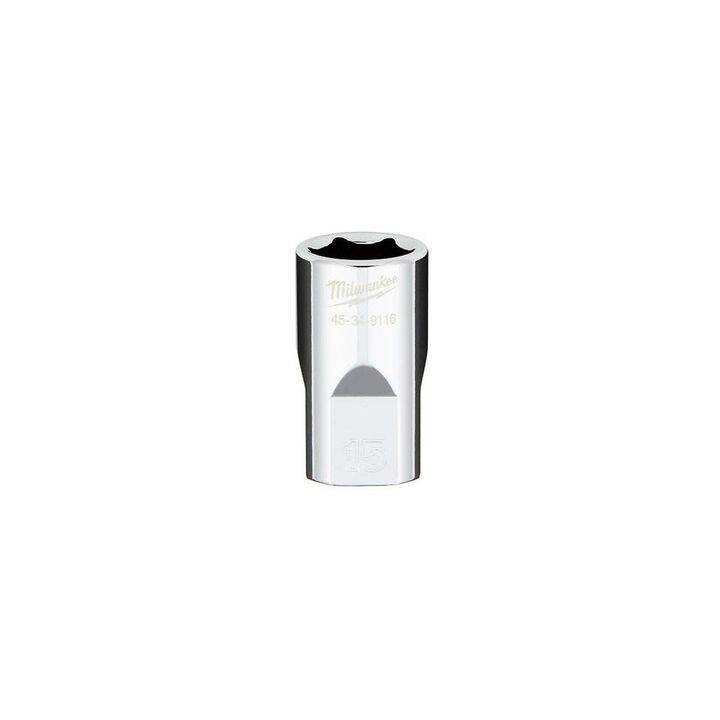 Milwaukee 1/2 in. Drive 15MM Metric 6-Point Socket with FOUR FLAT Sides